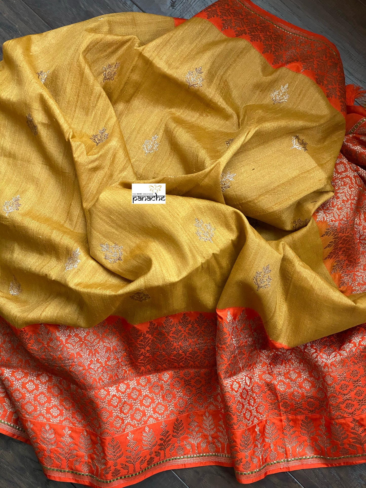 Tassur Silk Banarasi - Ochre Yellow Orange