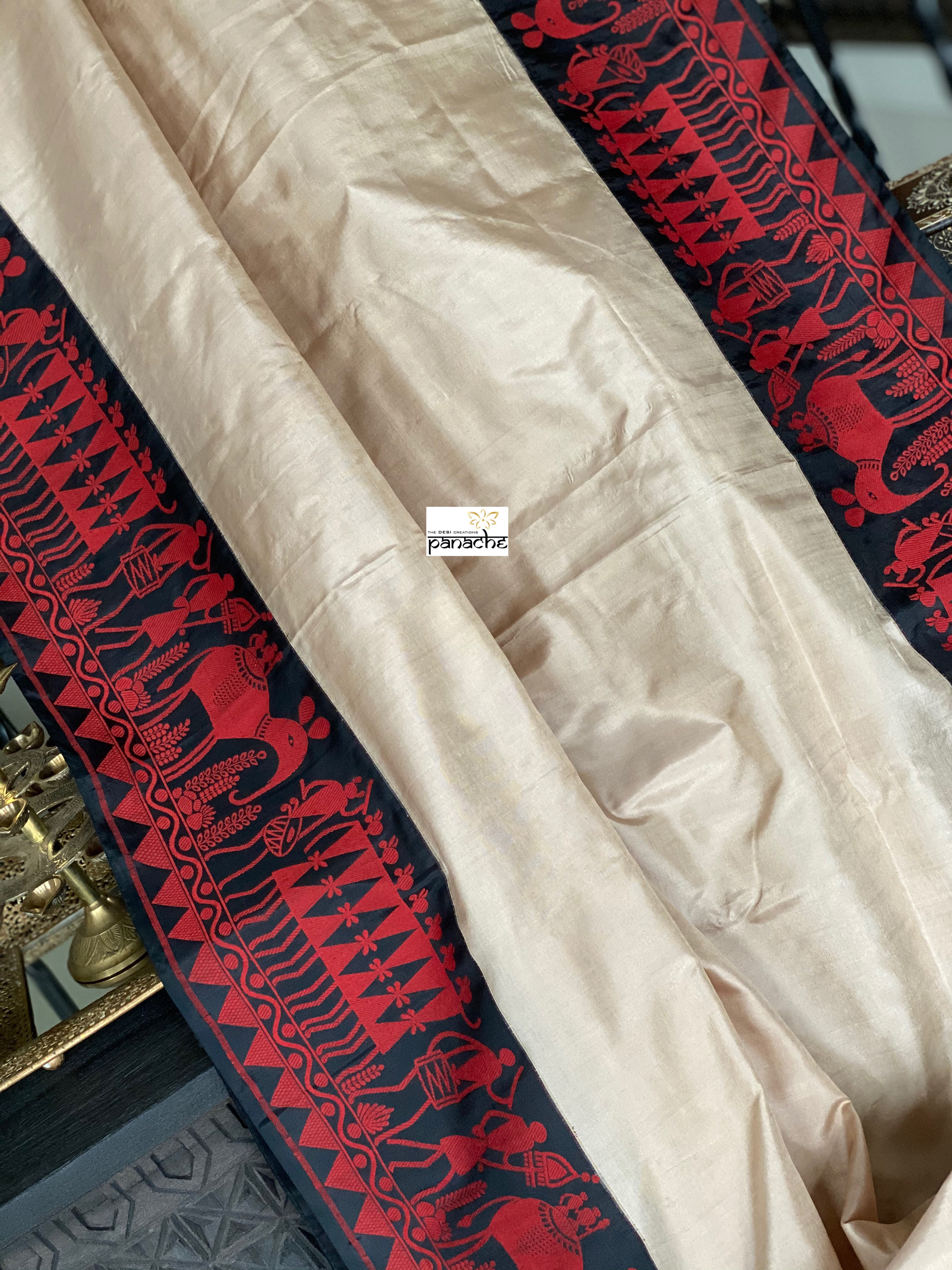 Pure Silk Banarasi - Light Mocha