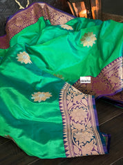 Pure Silk Banarasi - Sea Green Kadwa Woven