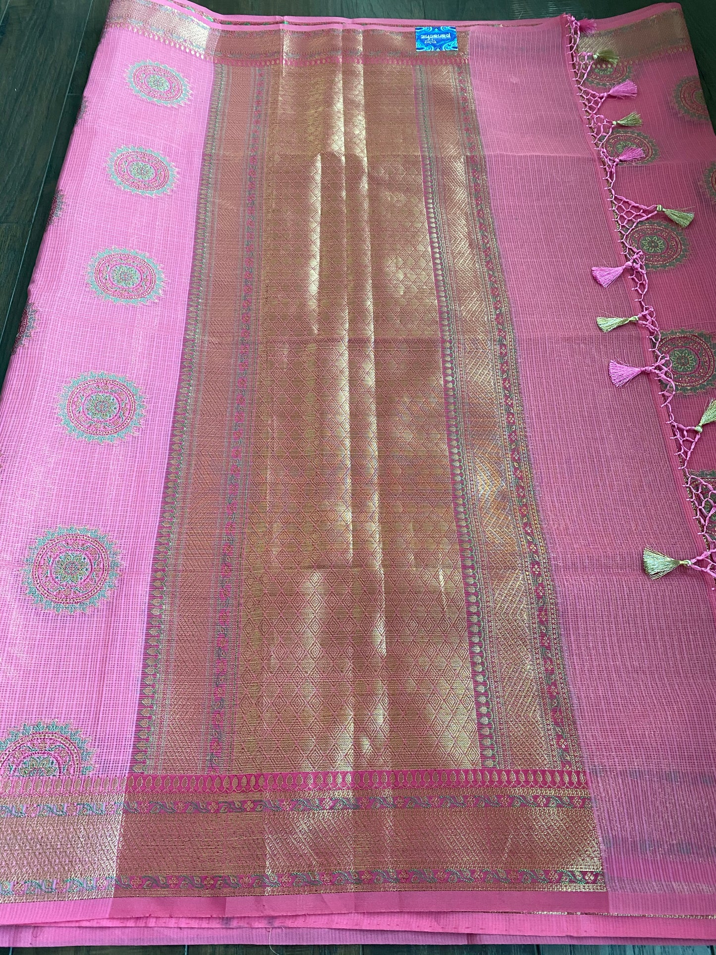 Cotton Silk Banarasi - Pink Meenakari
