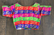 Designer Blouse - Green Paisley Multi color