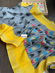 Linen Printed - Grey Yellow