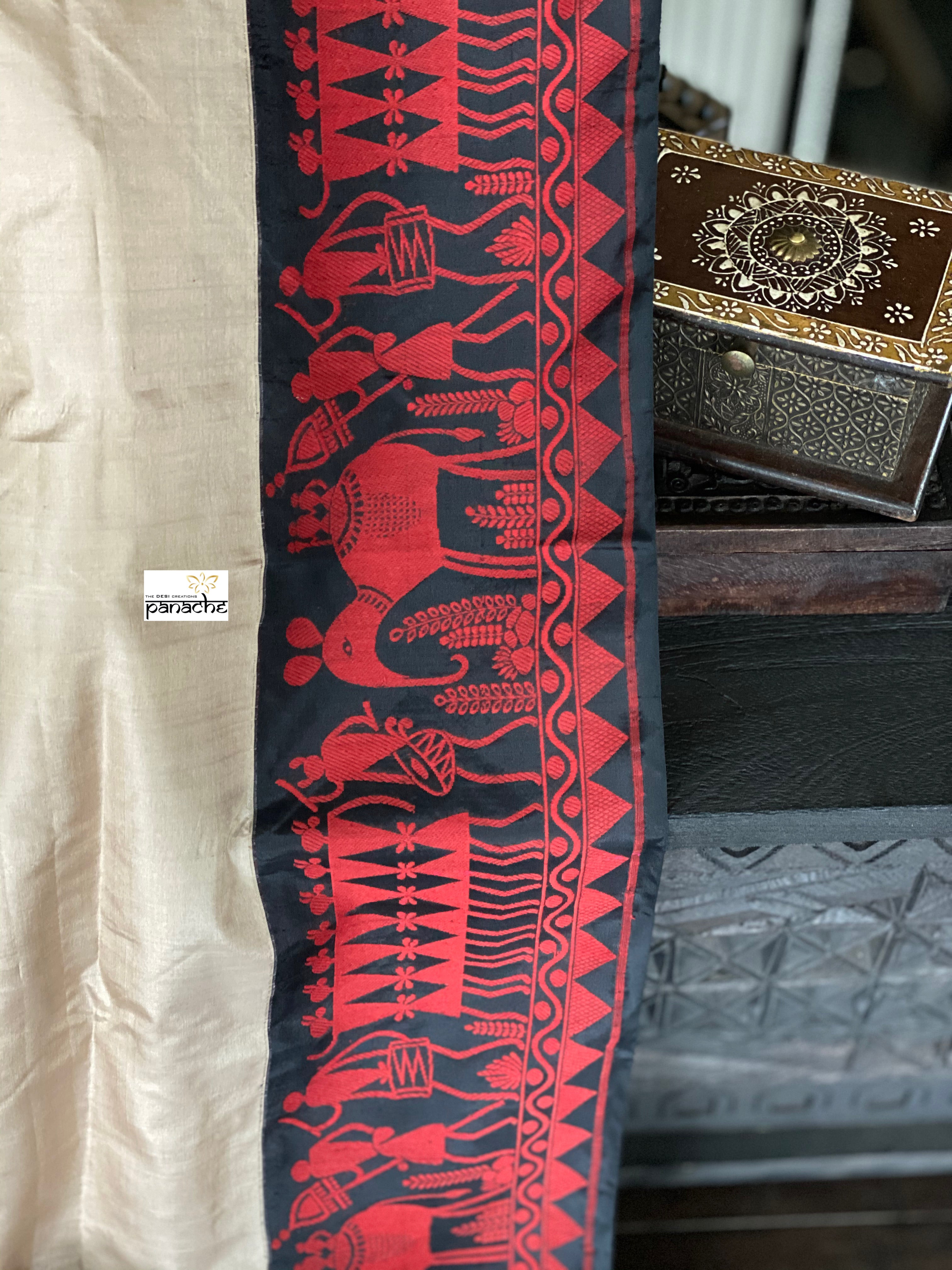 Pure Silk Banarasi - Light Mocha