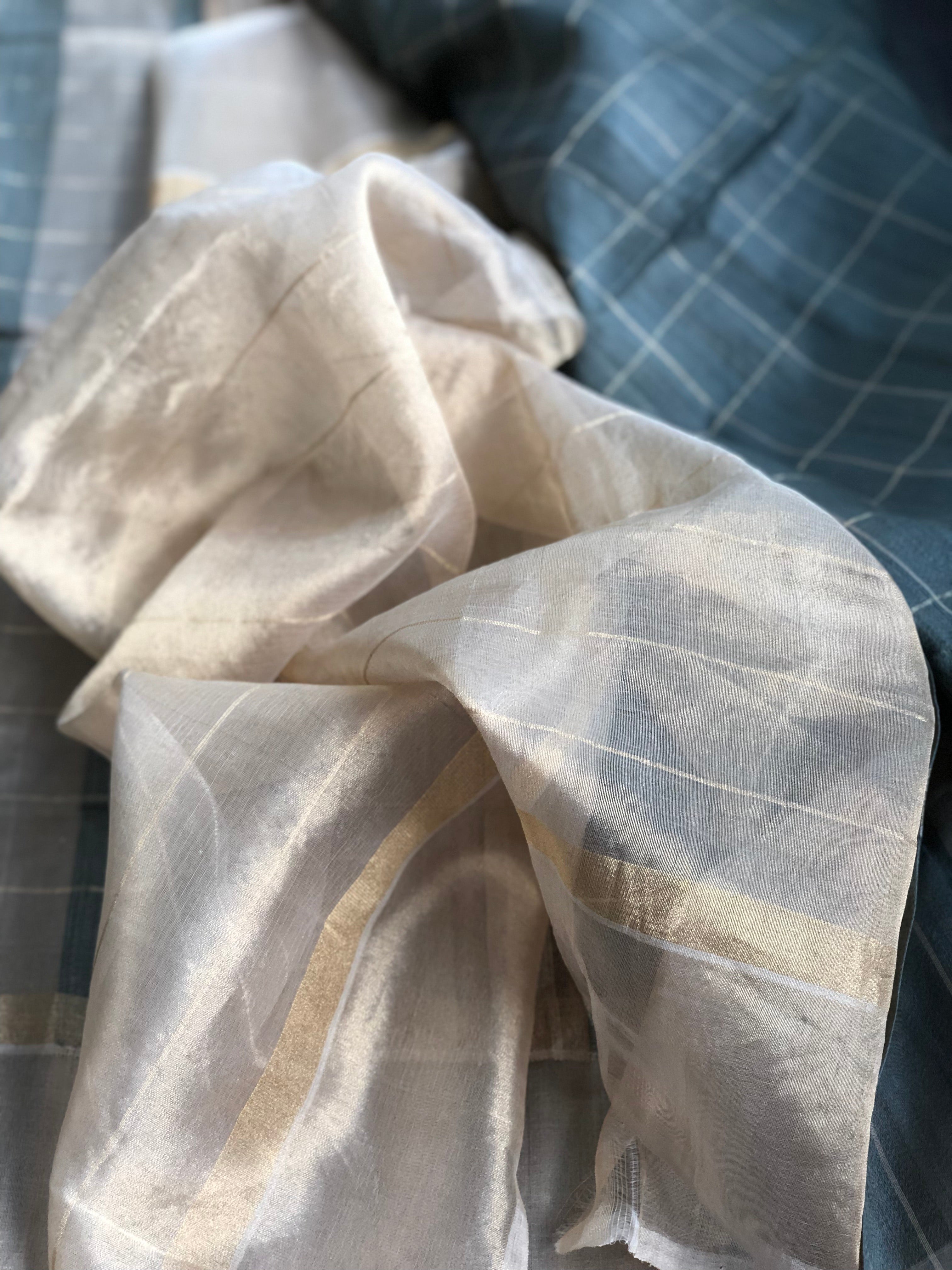 Tassur by Tissue Silk Banarasi - Grey Golden