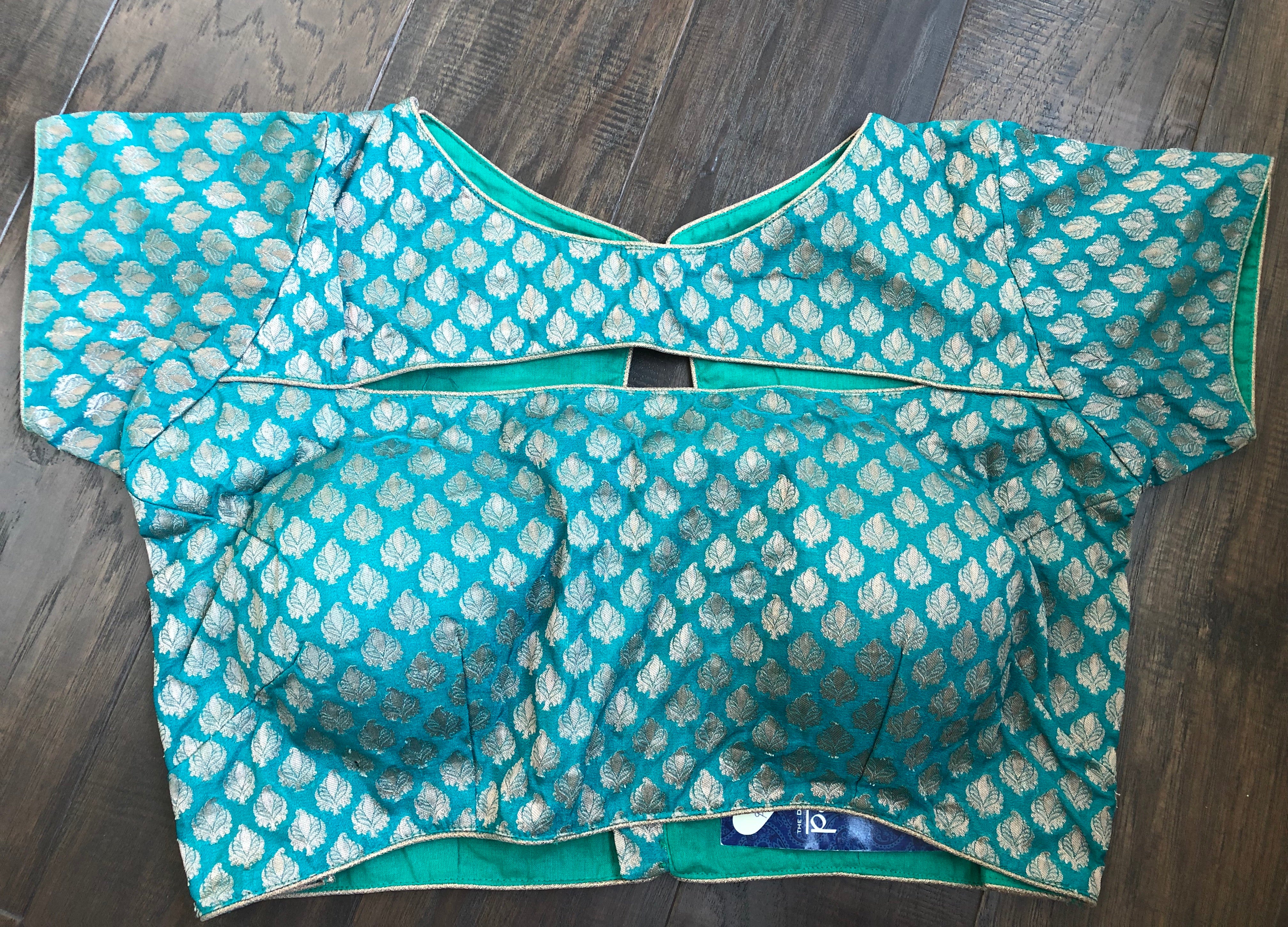 Designer Blouse - Rama Green Brocade