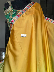 Designer Satin Silk - Yellow Green Shaded