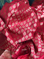 Pure Silk Katan Banarasi - Red Golden Zari
