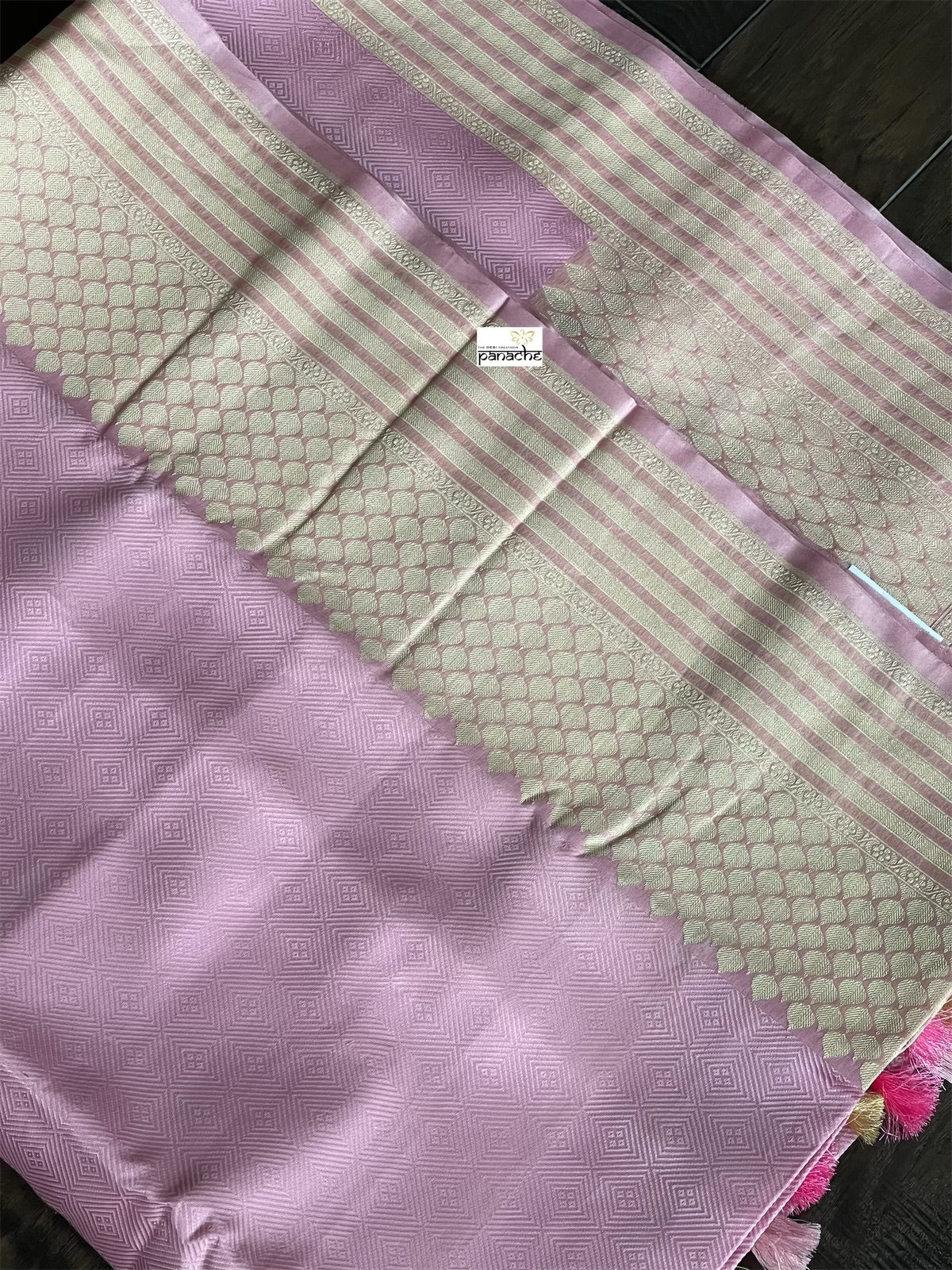 Pure Silk Tanchoi Benarasi - Lavender  Pink