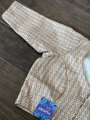 Designer Blouse - Off White Brown woven