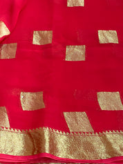 Designer Bandhani Georgette - Red Green