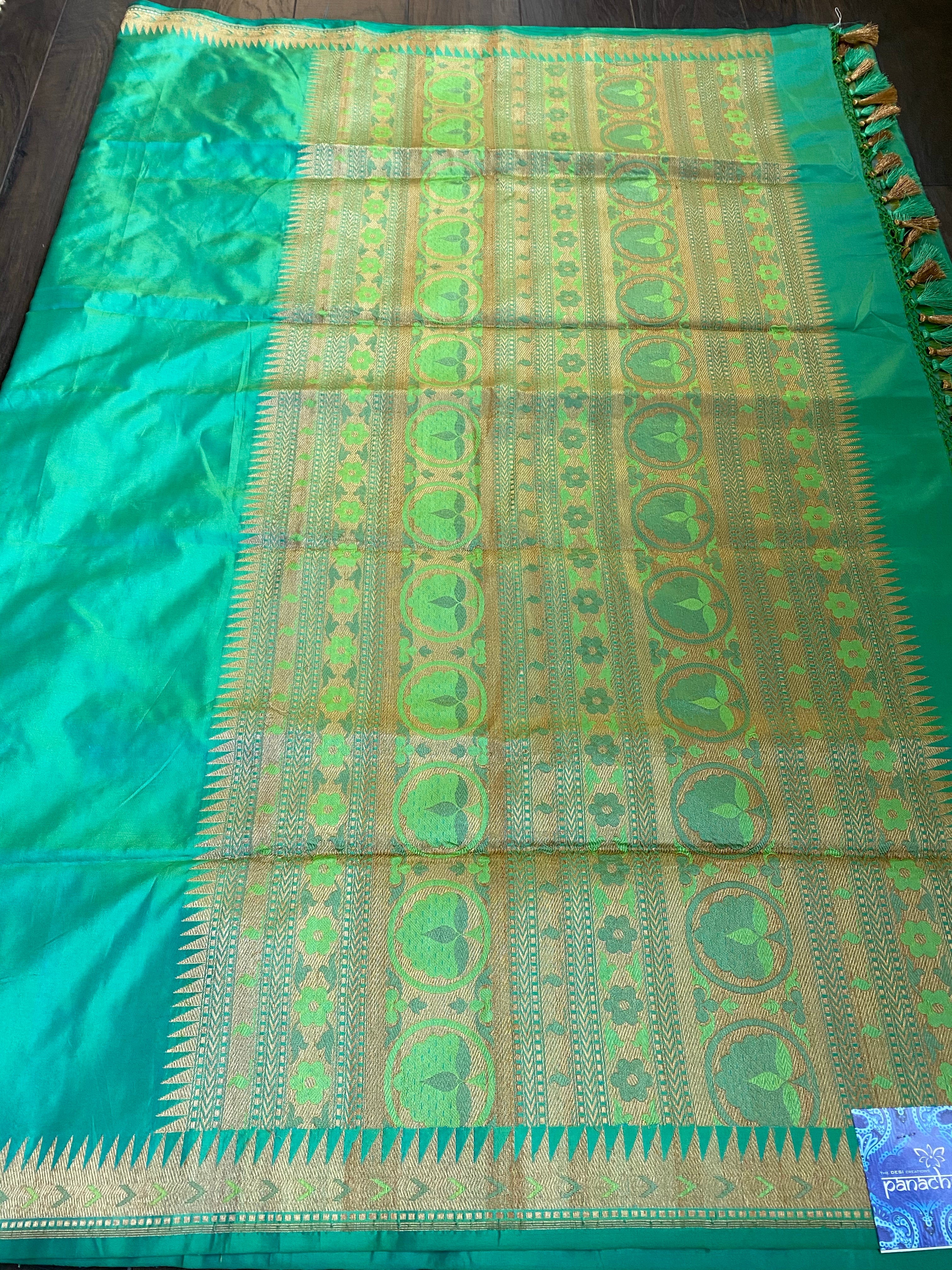 Katan Silk Banarasi - Sea Green Paithani Khadwa Woven