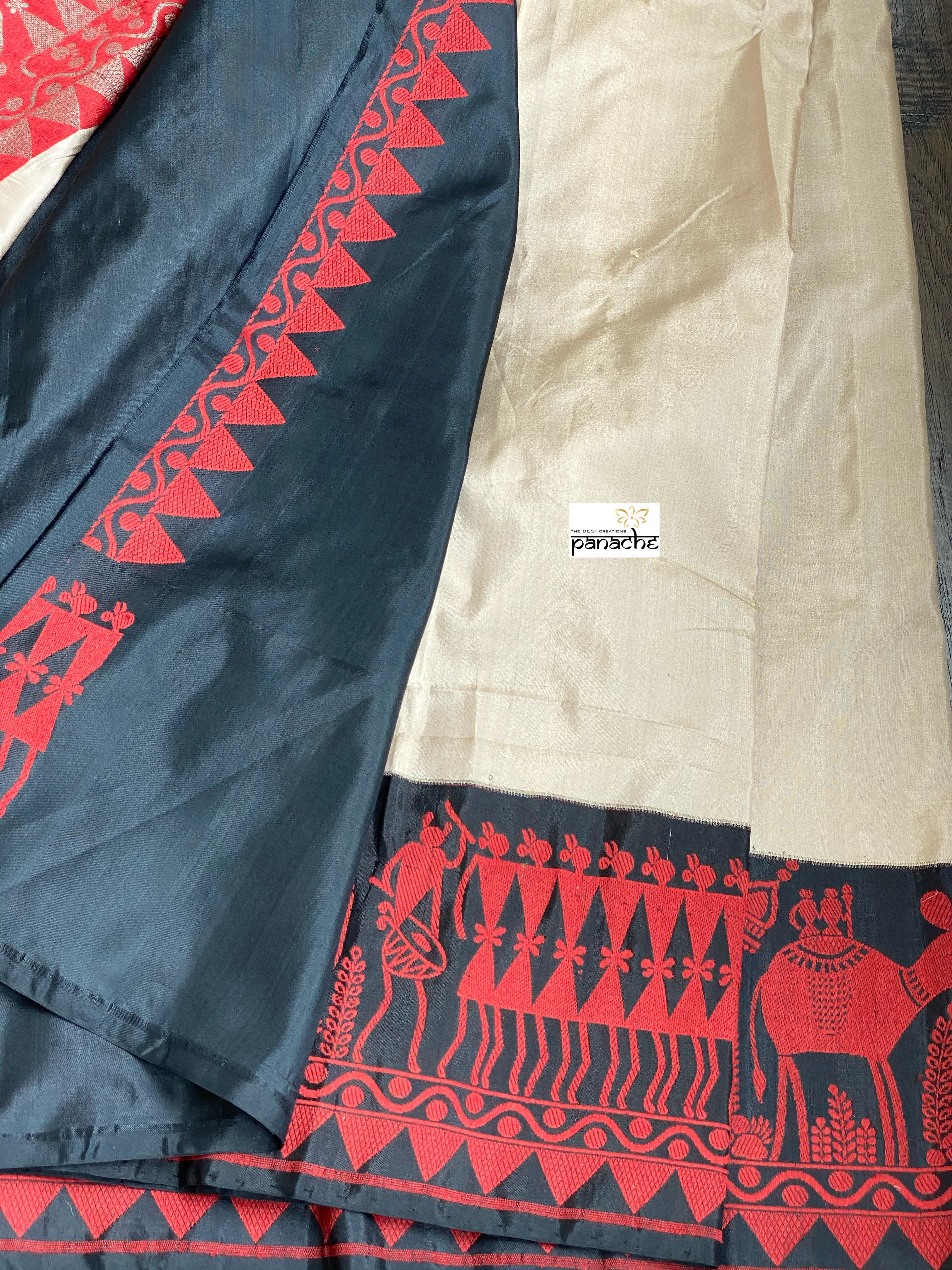 Pure Silk Banarasi - Light Mocha