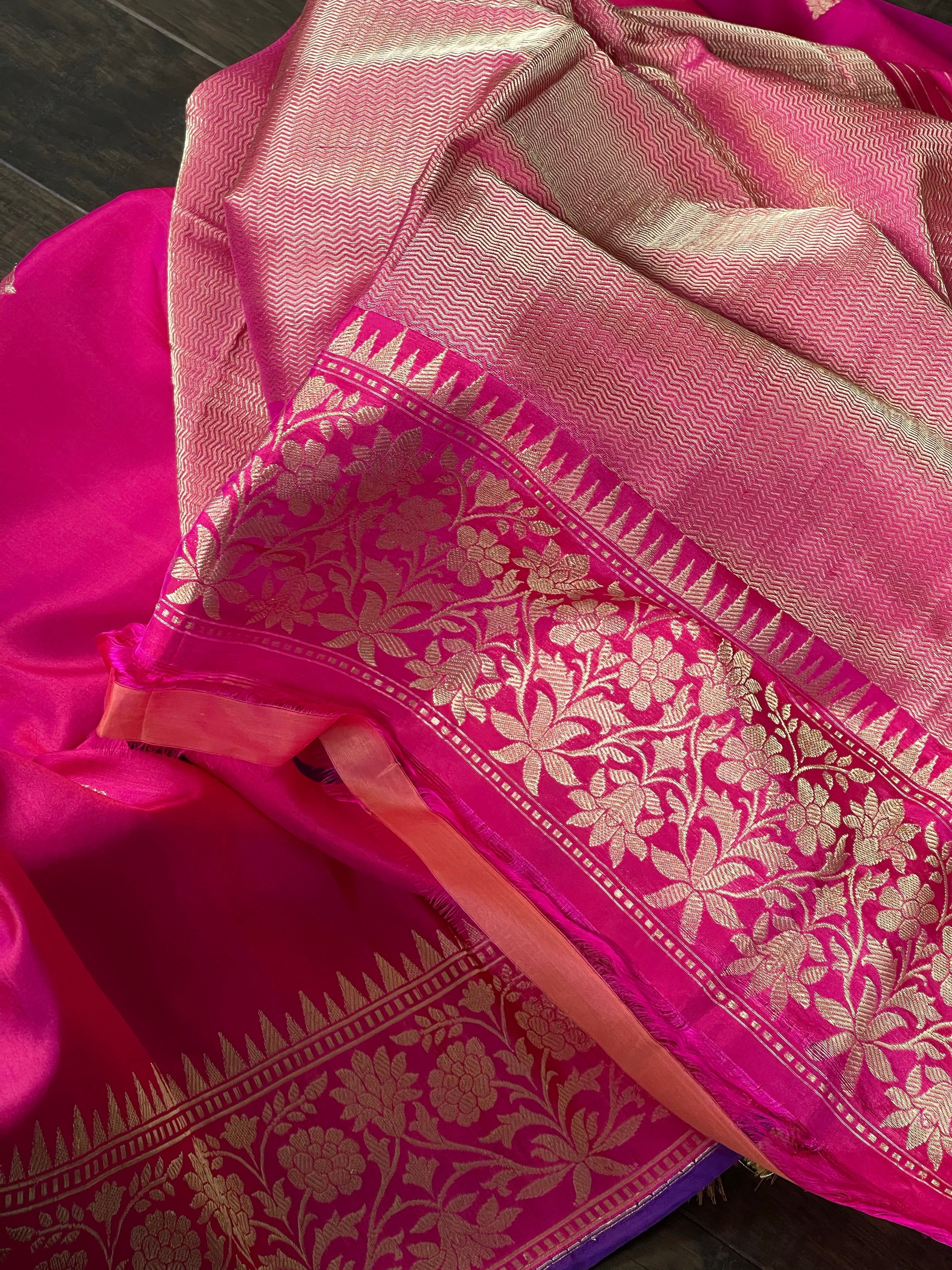 Katan Silk Banarasi - Magenta Purple