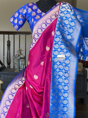 Pure Katan Silk Banarasi - Magenta Pink