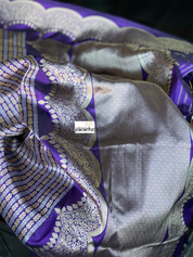 Silk Brocade Banarasi - Purple Antique Zari Kadwa