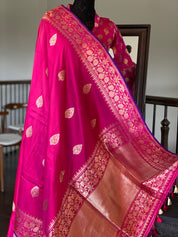 Katan Silk Banarasi - Magenta Purple