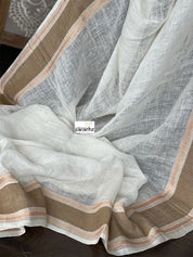 Linen Handloom - Off White Pista Green
