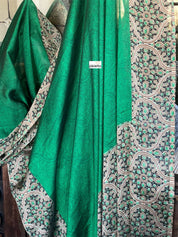 Fancy Chinon Silk - Green Black Printed