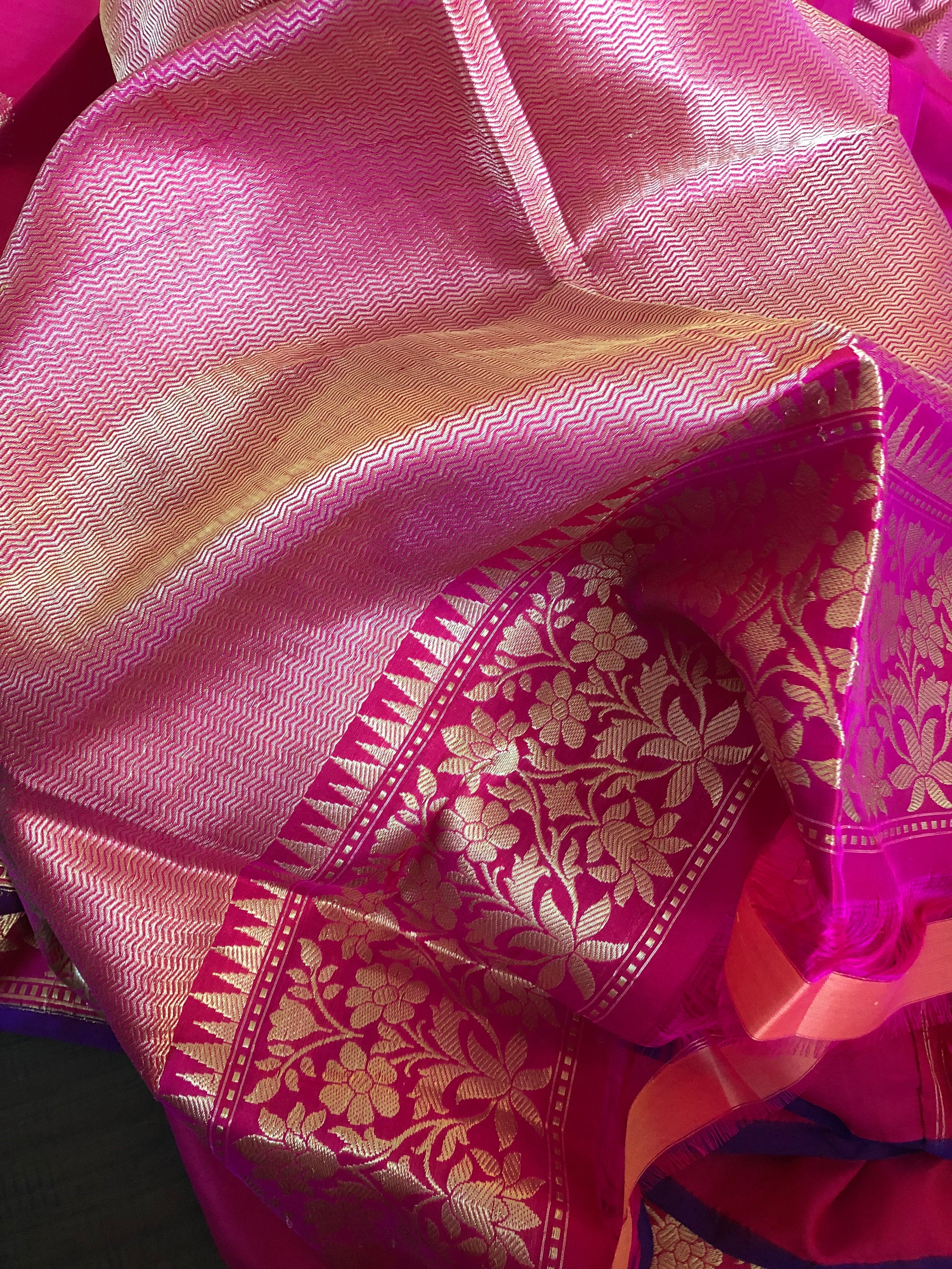 Katan Silk Banarasi - Magenta Purple