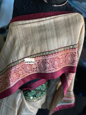 Designer Tussar Silk - Gicha Banarasi Border