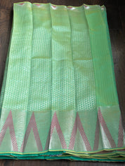 South Cotton Silk - Sea-Green Magenta Pink