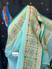 Khaddi Georgette Tilfi Banarasi - Mint Green Khadwa Woven