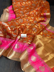 Kota Silk Jangla - Orange Pink
