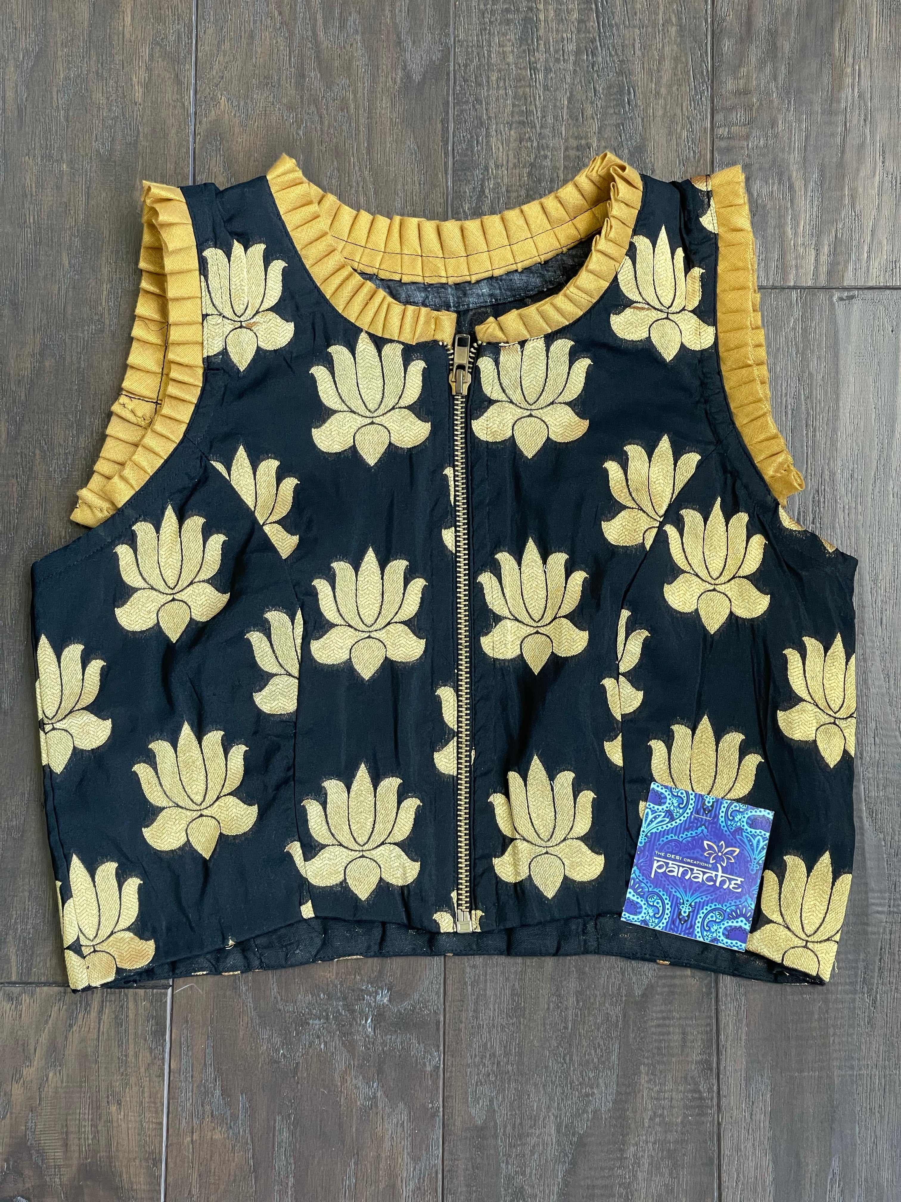 Designer Blouse - Black Lotus