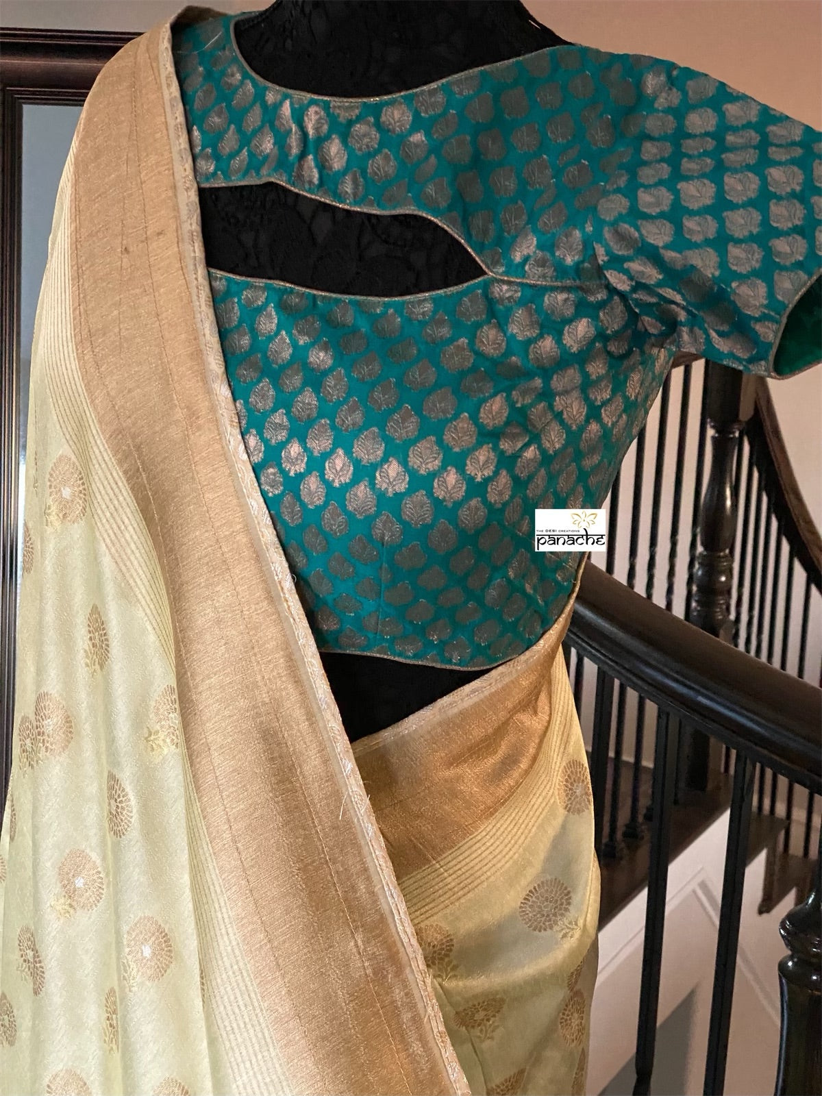 Designer Blouse - Rama Green Brocade
