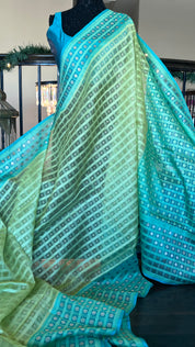 Organza Silk Banarasi - Pista Green Firozi