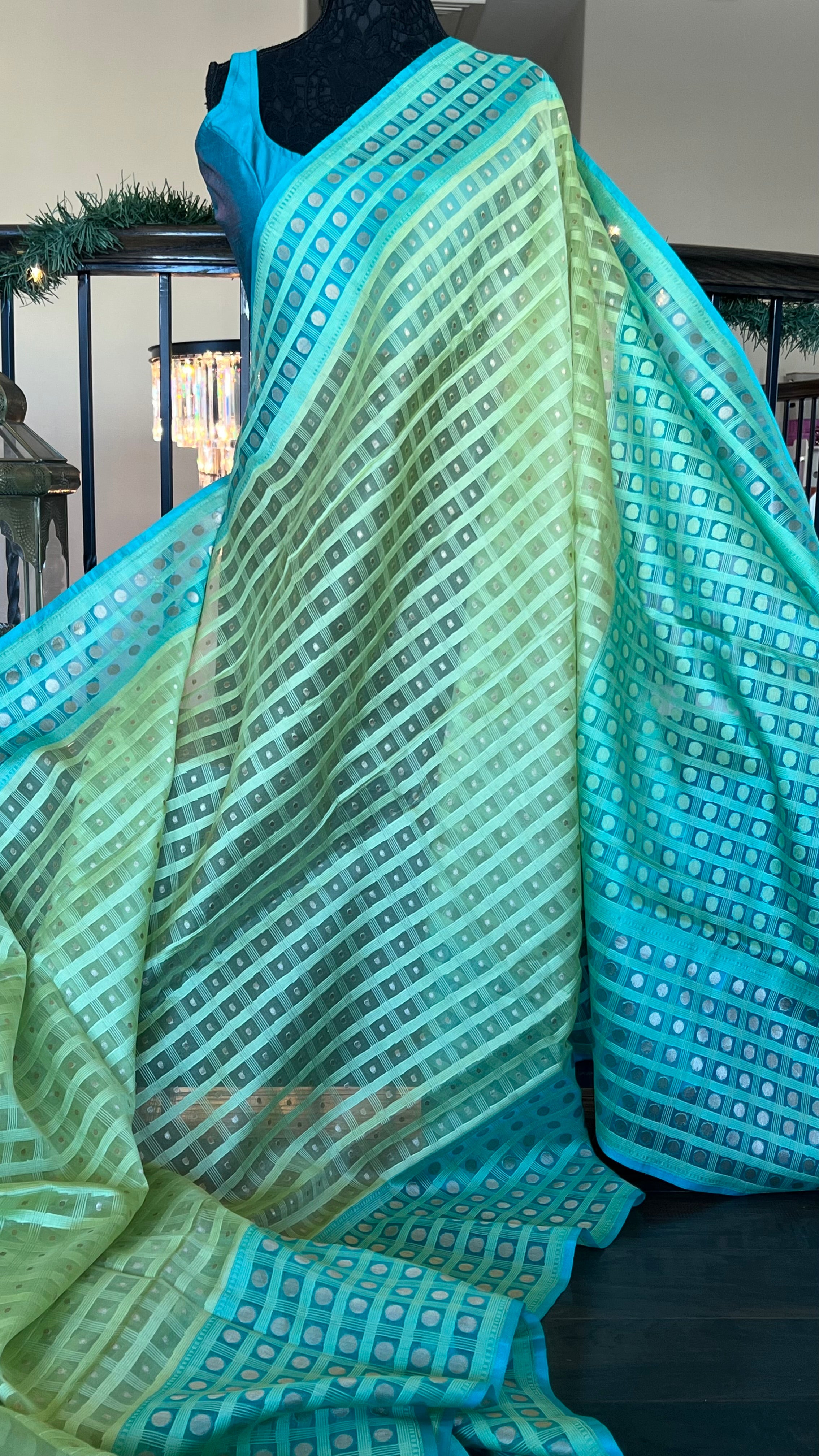 Organza Silk Banarasi - Pista Green Firozi