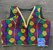 Designer Blouse - Black Yellow Multi color