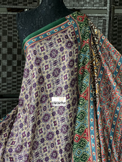 Modal Silk Ajrakh - Plum Green