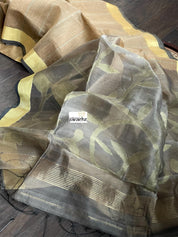 Cotton Silk Jamdaani - Brown Gold Zari