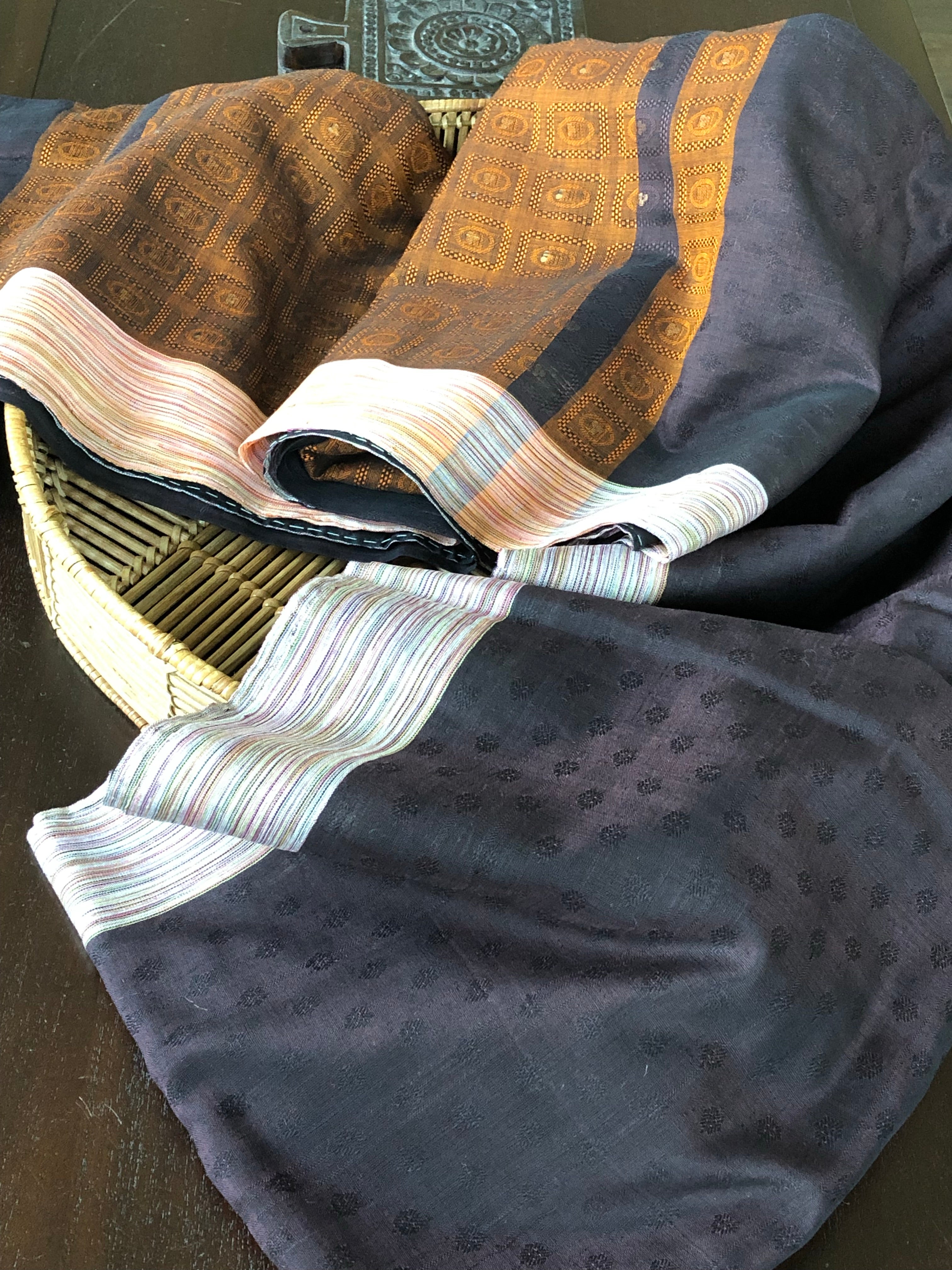 Pure Khadi Handloom - Black Brown Woven