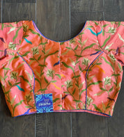 Designer Blouse - Peach Meenakari