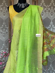 Matka Silk - Green Zari Woven