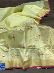 Pure Chanderi Silk - Yellow Eknaliya Woven