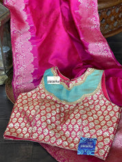 Designer Blouse - Raspberry Pink Meenakari