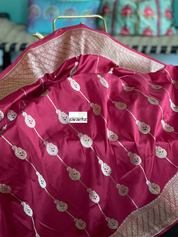 Pure Silk Banarasi - Red Antique Zari