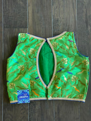 Designer Blouse - Green Blue Meenakari
