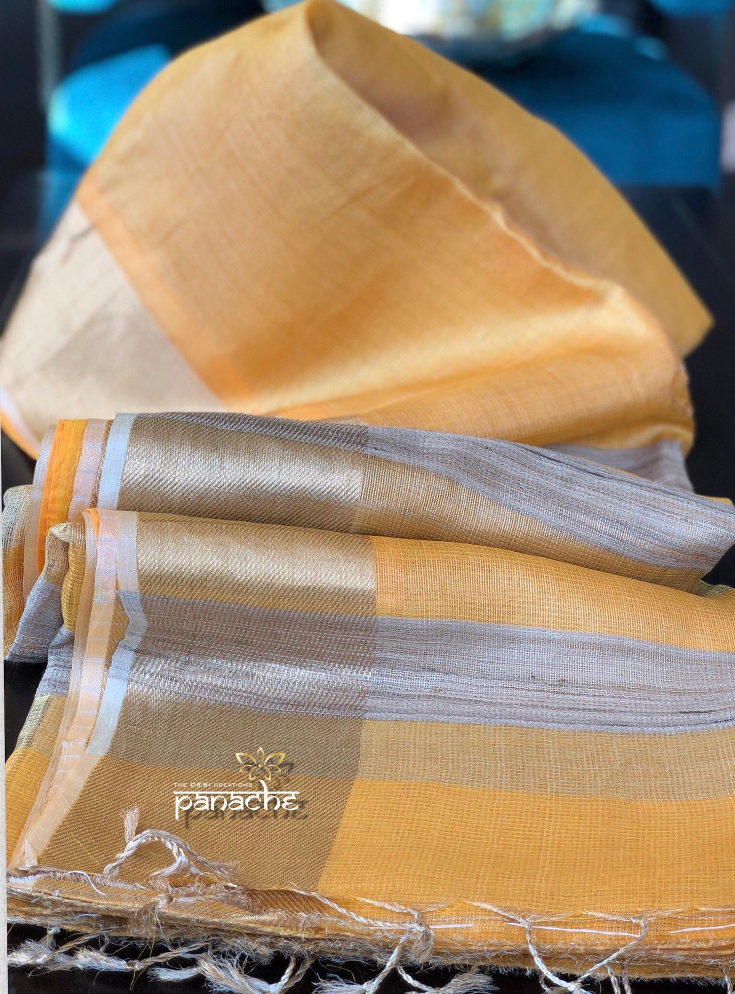Tissue Silk - Golden Yellow Gicha Pallu