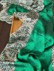 Fancy Chinon Silk - Green Black Printed