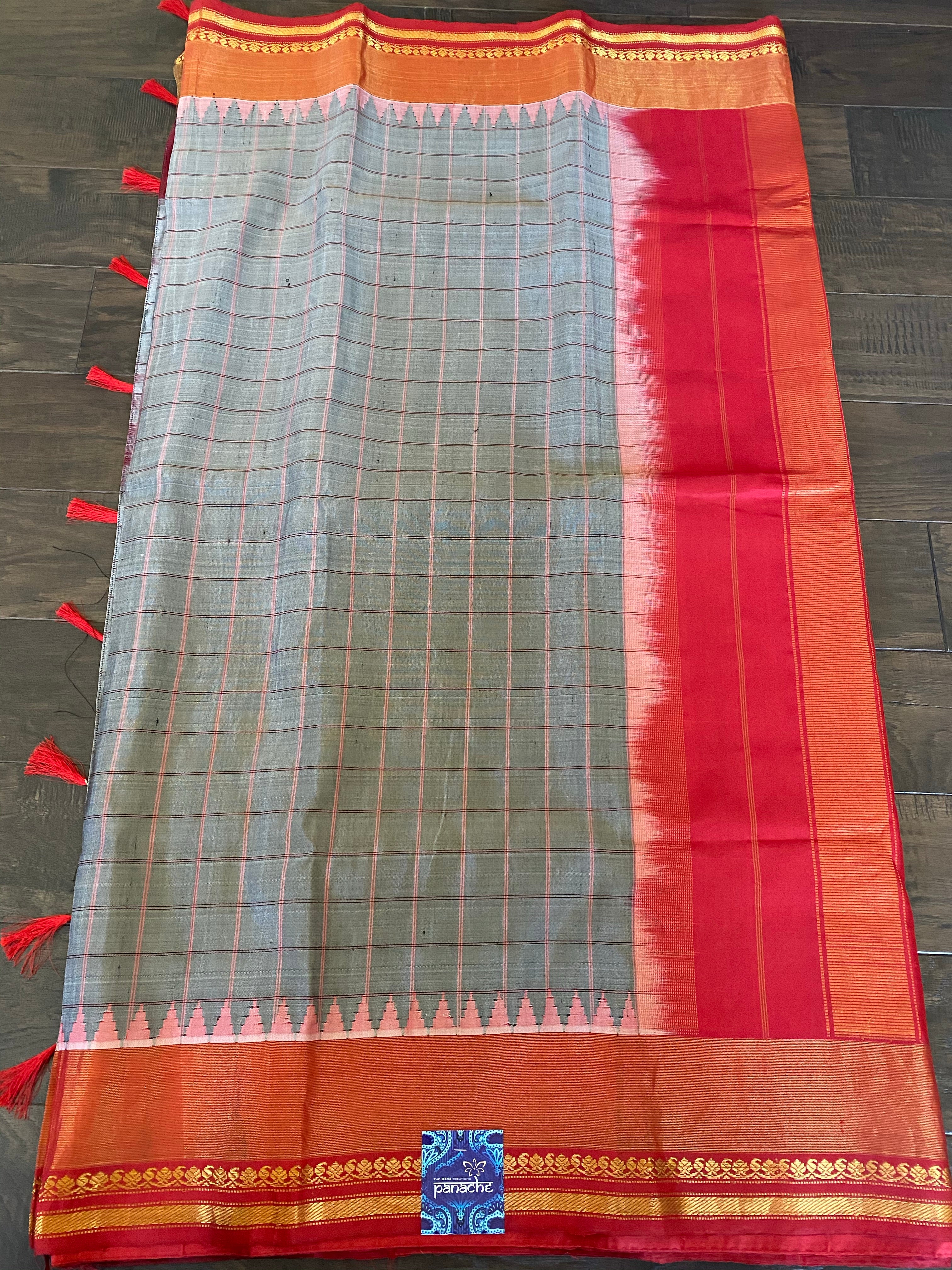 Gadwal SICO - Grey Red Checkered