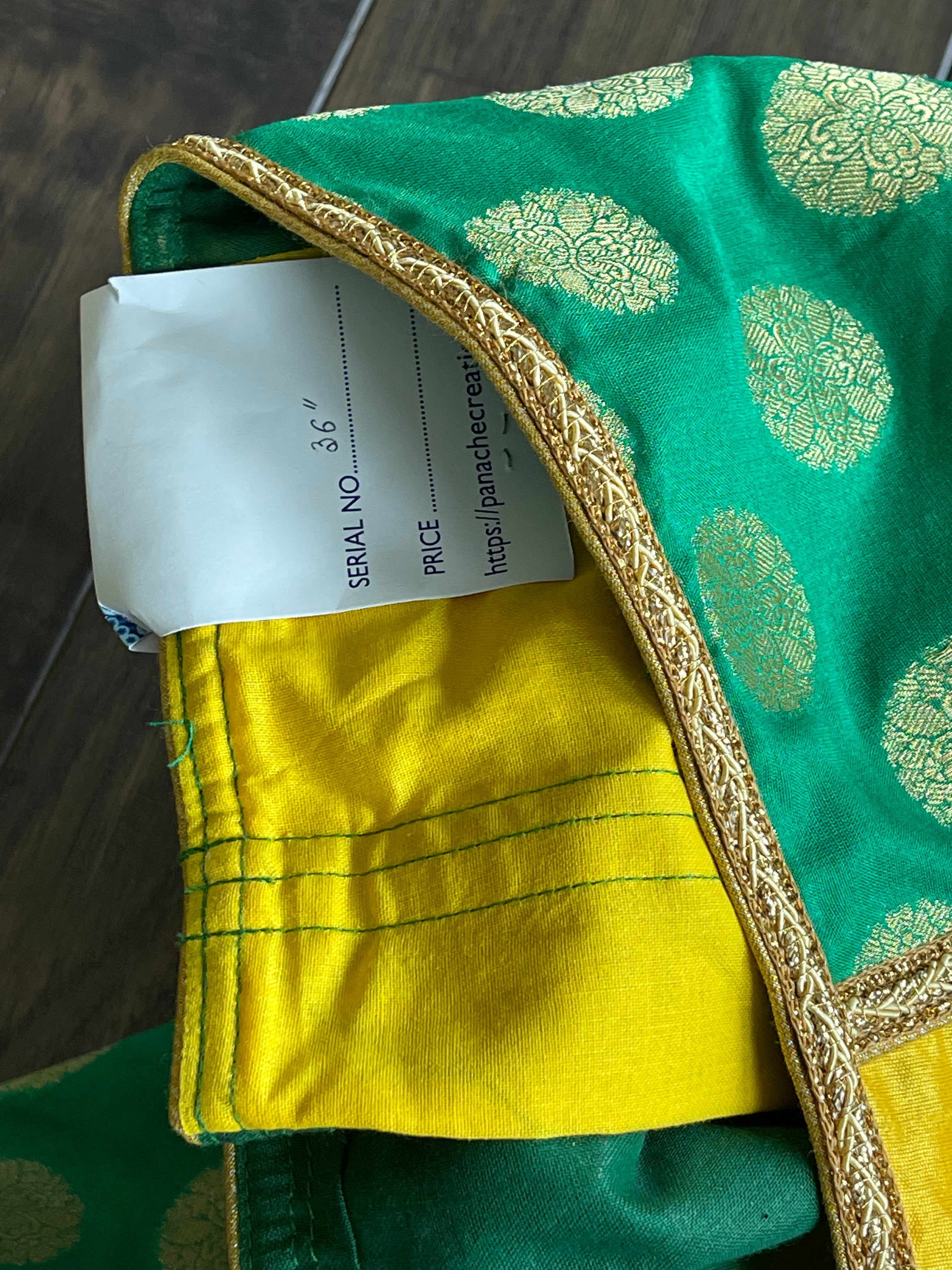 Designer Blouse - Green Yellow