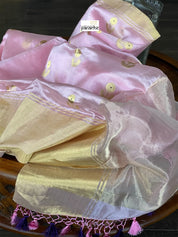 Pure Chanderi Silk - Light Baby Pink Eknaliya Woven