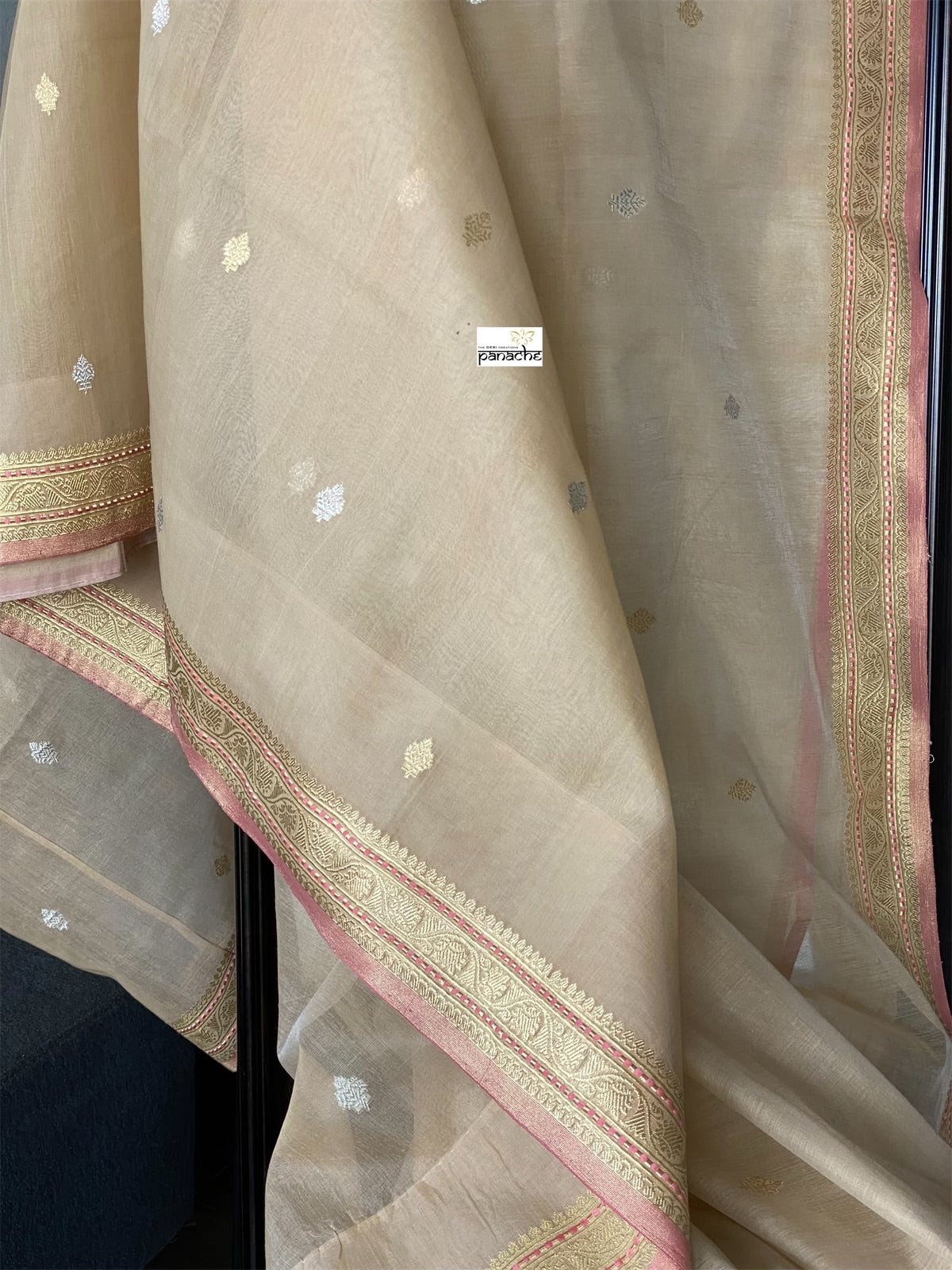 Kora Banarasi - Cream Beige Kadwa woven
