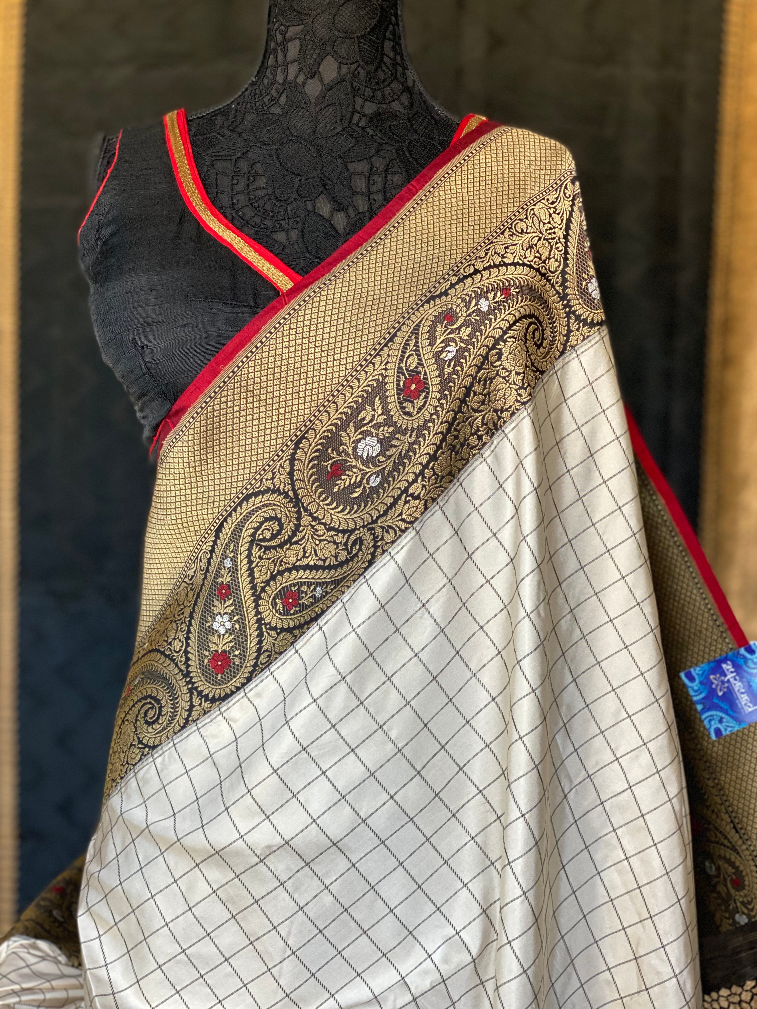 Designer Blouse - Black Raw Silk