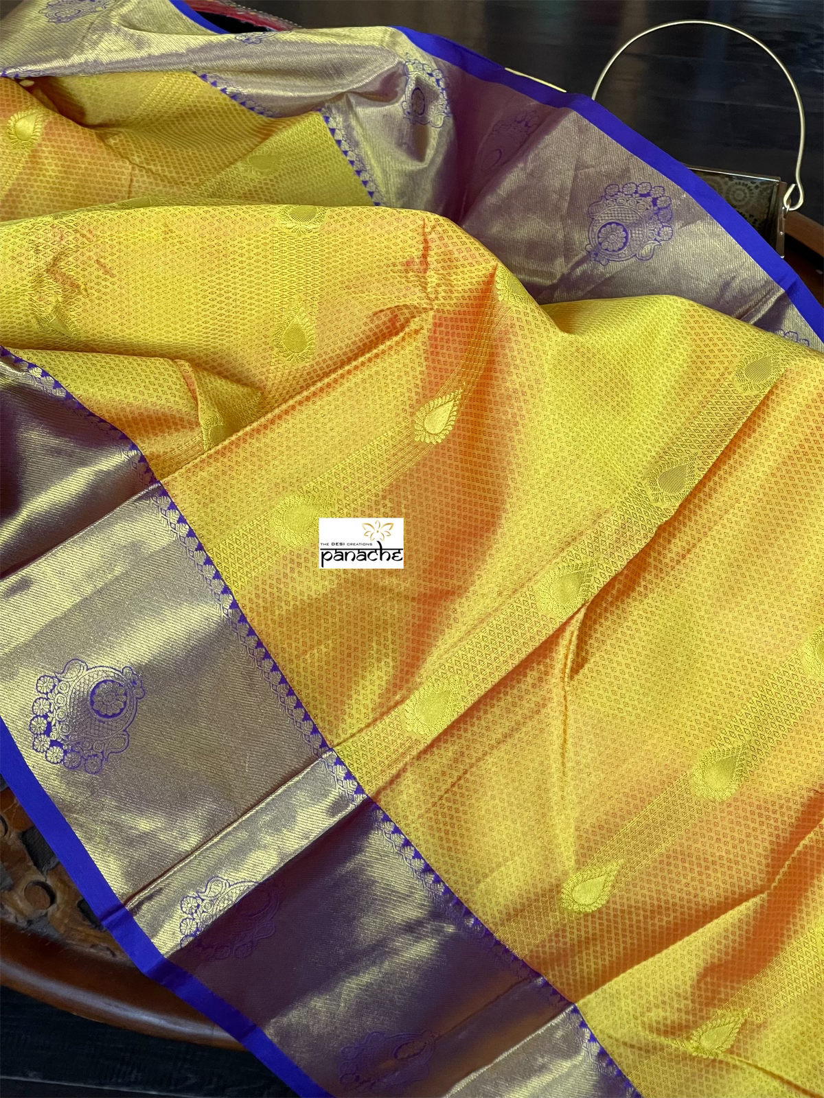 Silk Kanjivaram - Yellow Blue