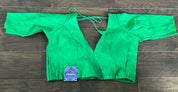 Designer Blouse - Green Raw Silk